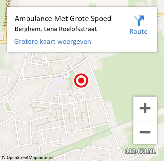 Locatie op kaart van de 112 melding: Ambulance Met Grote Spoed Naar Berghem, Lena Roelofsstraat op 8 december 2015 10:25