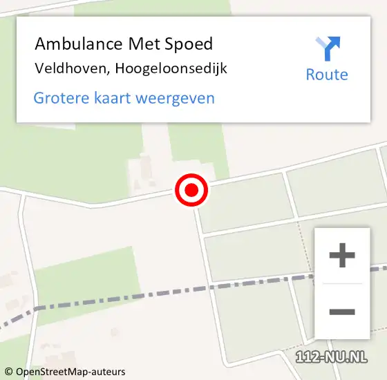 Locatie op kaart van de 112 melding: Ambulance Met Spoed Naar Veldhoven, Hoogeloonsedijk op 8 december 2015 11:06