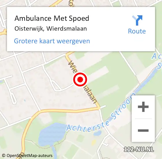 Locatie op kaart van de 112 melding: Ambulance Met Spoed Naar Oisterwijk, Wierdsmalaan op 8 december 2015 12:38