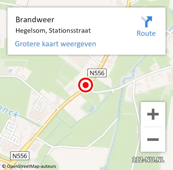 Locatie op kaart van de 112 melding: Brandweer Hegelsom, Stationsstraat op 8 december 2015 14:25
