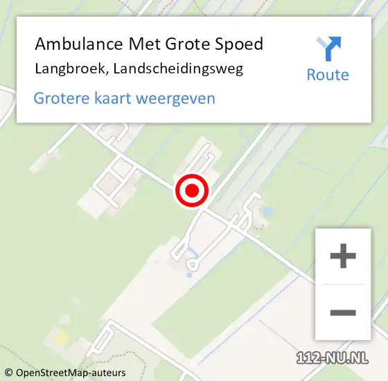 Locatie op kaart van de 112 melding: Ambulance Met Grote Spoed Naar Langbroek, Landscheidingsweg op 8 december 2015 15:25