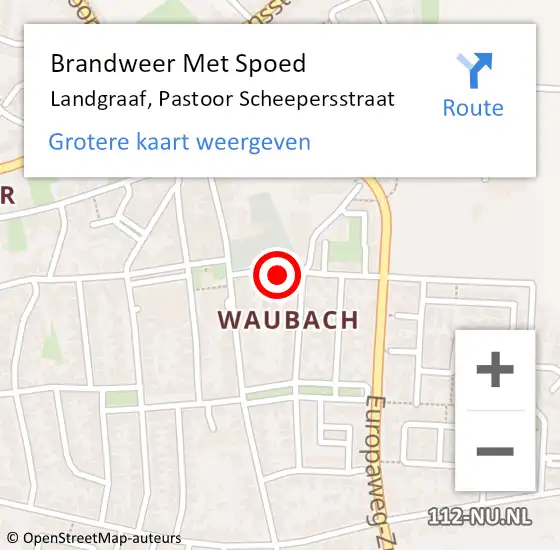 Locatie op kaart van de 112 melding: Brandweer Met Spoed Naar Landgraaf, Pastoor Scheepersstraat op 8 december 2015 18:48