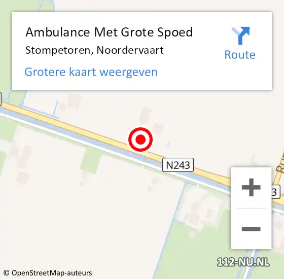 Locatie op kaart van de 112 melding: Ambulance Met Grote Spoed Naar Stompetoren, Noordervaart op 8 december 2015 19:02