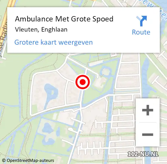 Locatie op kaart van de 112 melding: Ambulance Met Grote Spoed Naar Vleuten, Enghlaan op 8 december 2015 19:24