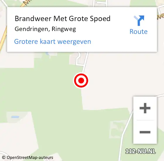 Locatie op kaart van de 112 melding: Brandweer Met Grote Spoed Naar Gendringen, Ringweg op 8 december 2015 21:15