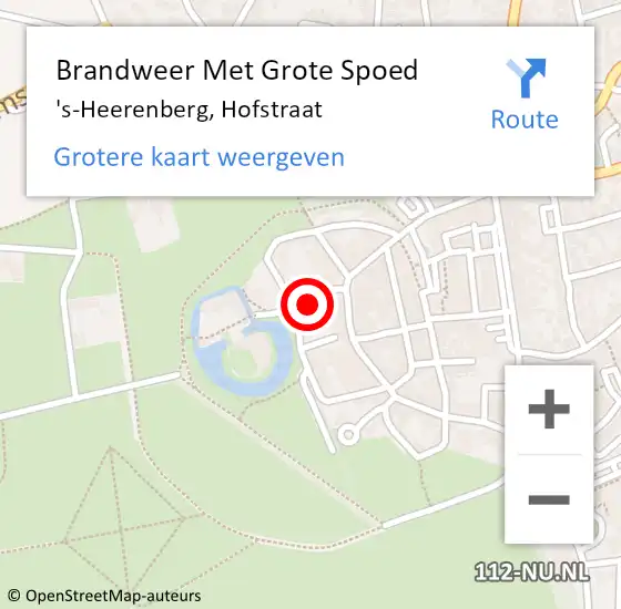 Locatie op kaart van de 112 melding: Brandweer Met Grote Spoed Naar 's-Heerenberg, Hofstraat op 9 december 2015 06:37