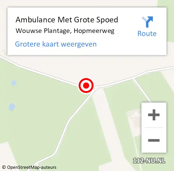 Locatie op kaart van de 112 melding: Ambulance Met Grote Spoed Naar Wouwse Plantage, Hopmeerweg op 9 december 2015 09:41