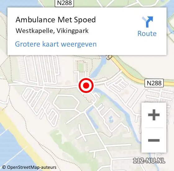 Locatie op kaart van de 112 melding: Ambulance Met Spoed Naar Westkapelle, Vikingpark op 9 december 2015 10:52