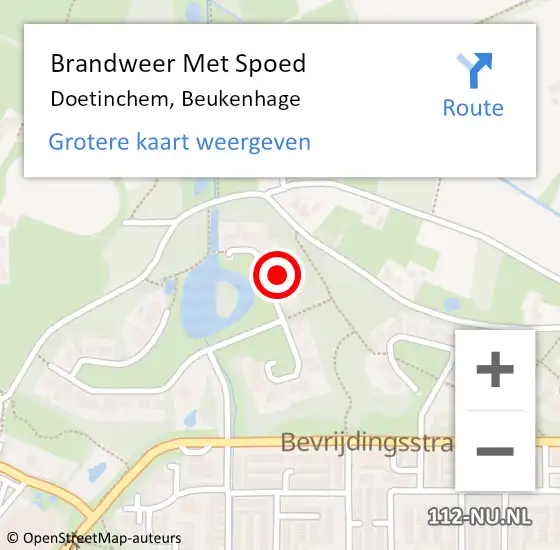 Locatie op kaart van de 112 melding: Brandweer Met Spoed Naar Doetinchem, Beukenhage op 14 september 2013 10:58