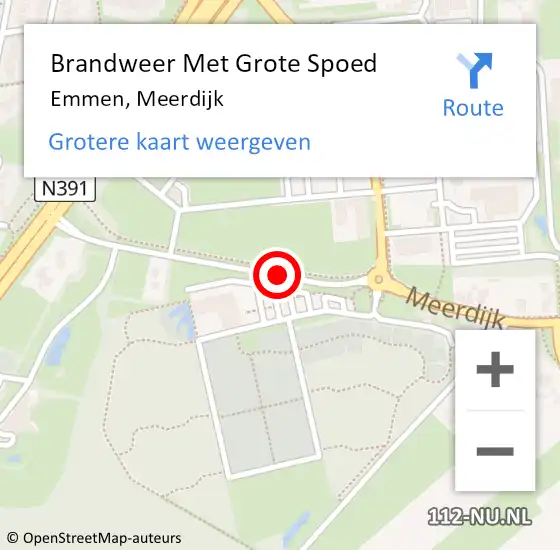 Locatie op kaart van de 112 melding: Brandweer Met Grote Spoed Naar Emmen, Meerdijk op 9 december 2015 12:37