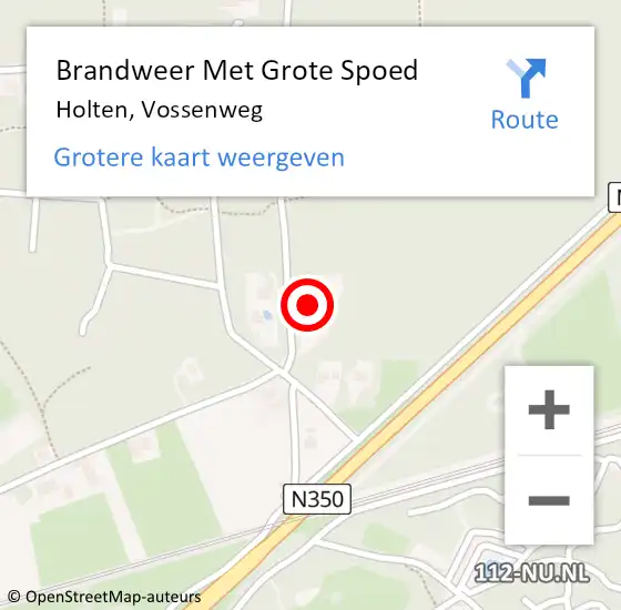 Locatie op kaart van de 112 melding: Brandweer Met Grote Spoed Naar Holten, Vossenweg op 9 december 2015 15:02