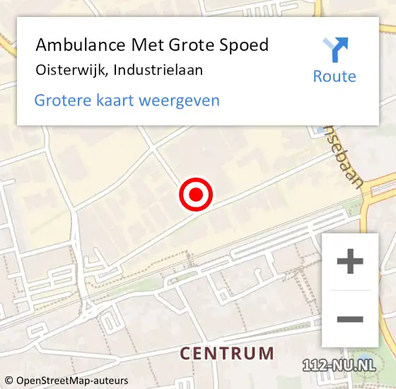 Locatie op kaart van de 112 melding: Ambulance Met Grote Spoed Naar Oisterwijk, Industrielaan op 9 december 2015 15:13