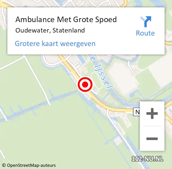 Locatie op kaart van de 112 melding: Ambulance Met Grote Spoed Naar Oudewater, Statenland op 9 december 2015 16:03