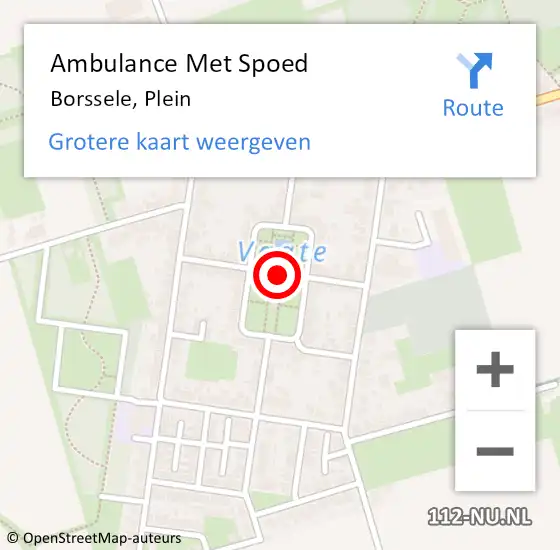 Locatie op kaart van de 112 melding: Ambulance Met Spoed Naar Borssele, Plein op 9 december 2015 16:09
