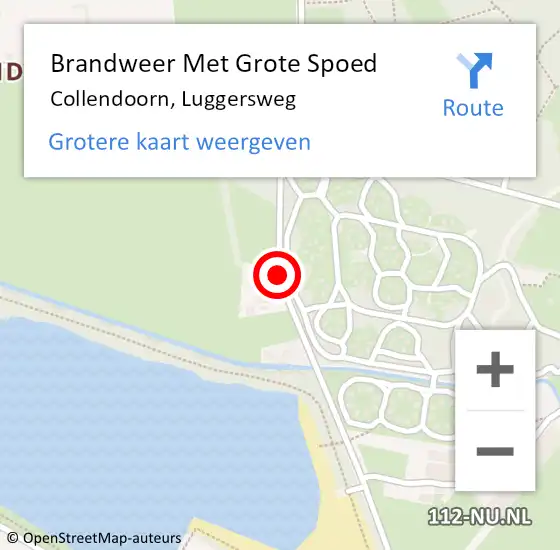 Locatie op kaart van de 112 melding: Brandweer Met Grote Spoed Naar Collendoorn, Luggersweg op 9 december 2015 16:25