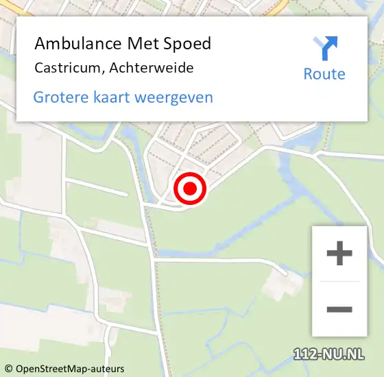 Locatie op kaart van de 112 melding: Ambulance Met Spoed Naar Castricum, Achterweide op 9 december 2015 19:11