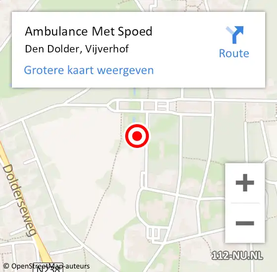 Locatie op kaart van de 112 melding: Ambulance Met Spoed Naar Den Dolder, Vijverhof op 29 november 2013 14:00