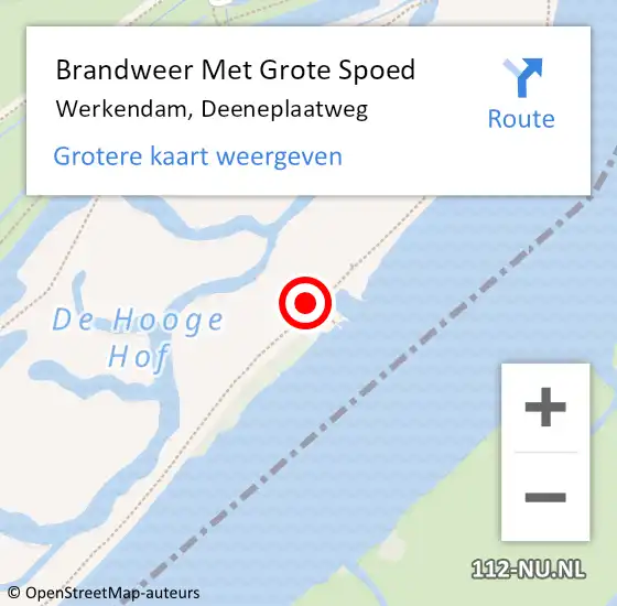 Locatie op kaart van de 112 melding: Brandweer Met Grote Spoed Naar Werkendam, Deeneplaatweg op 9 december 2015 21:20