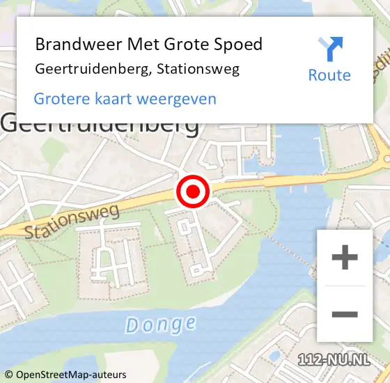 Locatie op kaart van de 112 melding: Brandweer Met Grote Spoed Naar Geertruidenberg, Stationsweg op 9 december 2015 23:29