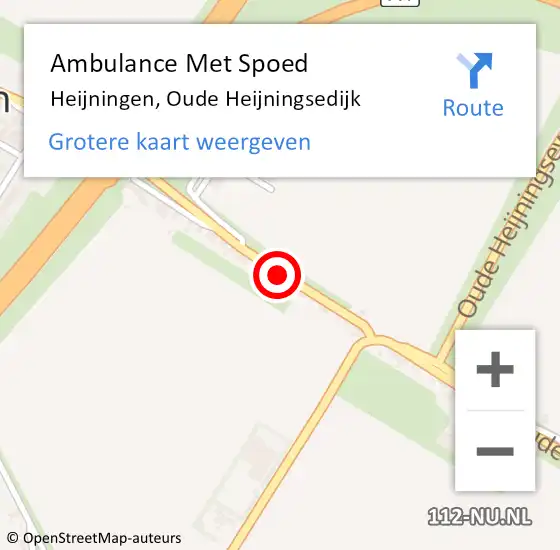 Locatie op kaart van de 112 melding: Ambulance Met Spoed Naar Heijningen, Oude Heijningsedijk op 10 december 2015 09:39