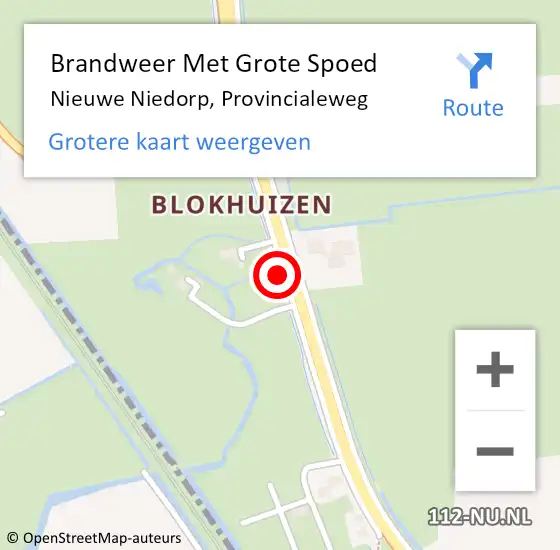 Locatie op kaart van de 112 melding: Brandweer Met Grote Spoed Naar Zijdewind, Provincialeweg op 10 december 2015 11:14