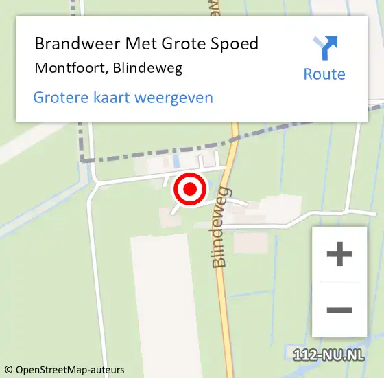 Locatie op kaart van de 112 melding: Brandweer Met Grote Spoed Naar Montfoort, Blindeweg op 10 december 2015 11:52