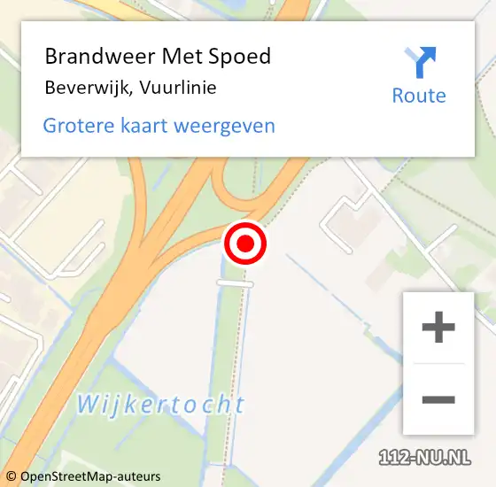 Locatie op kaart van de 112 melding: Brandweer Met Spoed Naar Beverwijk, Vuurlinie op 10 december 2015 12:34