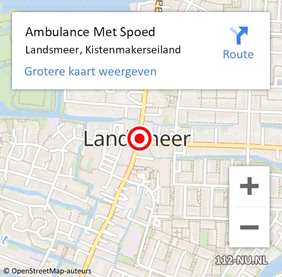 Locatie op kaart van de 112 melding: Ambulance Met Spoed Naar Landsmeer, Kistenmakerseiland op 10 december 2015 13:55