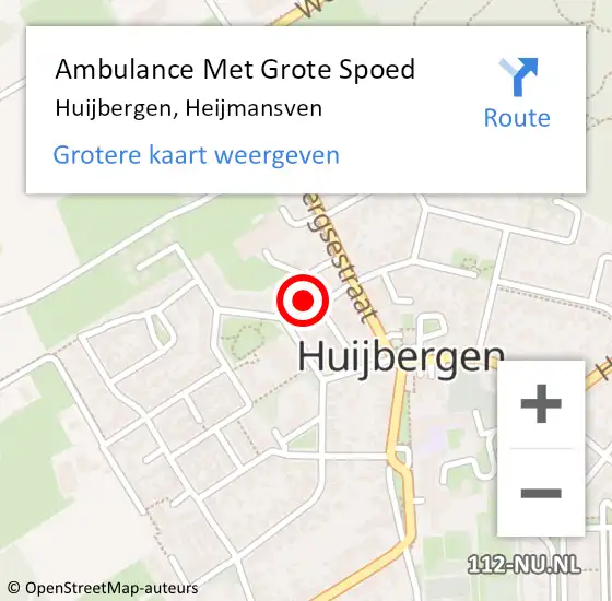 Locatie op kaart van de 112 melding: Ambulance Met Grote Spoed Naar Huijbergen, Heijmansven op 10 december 2015 14:05