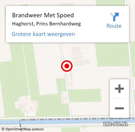 Locatie op kaart van de 112 melding: Brandweer Met Spoed Naar Haghorst, Prins Bernhardweg op 10 december 2015 15:07