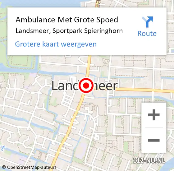 Locatie op kaart van de 112 melding: Ambulance Met Grote Spoed Naar Landsmeer, Kistenmakerseiland op 10 december 2015 15:46