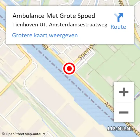 Locatie op kaart van de 112 melding: Ambulance Met Grote Spoed Naar Tienhoven UT, Amsterdamsestraatweg op 10 december 2015 15:58