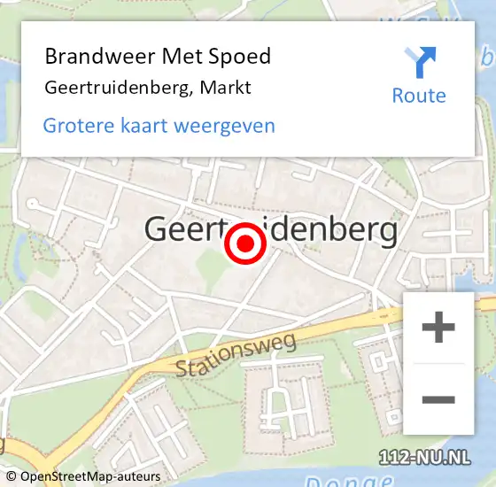 Locatie op kaart van de 112 melding: Brandweer Met Spoed Naar Geertruidenberg, Markt op 10 december 2015 16:29