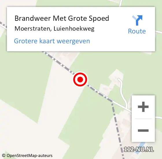 Locatie op kaart van de 112 melding: Brandweer Met Grote Spoed Naar Moerstraten, Luienhoekweg op 10 december 2015 19:59