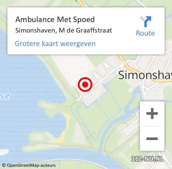 Locatie op kaart van de 112 melding: Ambulance Met Spoed Naar Simonshaven, M de Graaffstraat op 10 december 2015 20:21