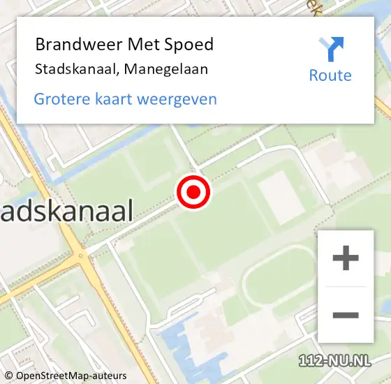 Locatie op kaart van de 112 melding: Brandweer Met Spoed Naar Stadskanaal, Manegelaan op 10 december 2015 20:28
