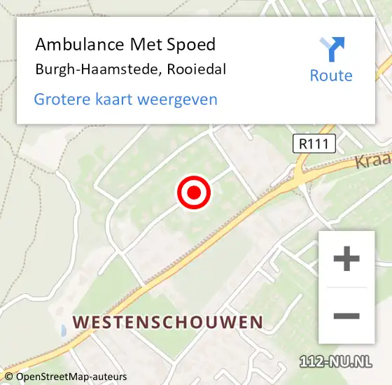 Locatie op kaart van de 112 melding: Ambulance Met Spoed Naar Burgh-Haamstede, Rooiedal op 10 december 2015 21:51