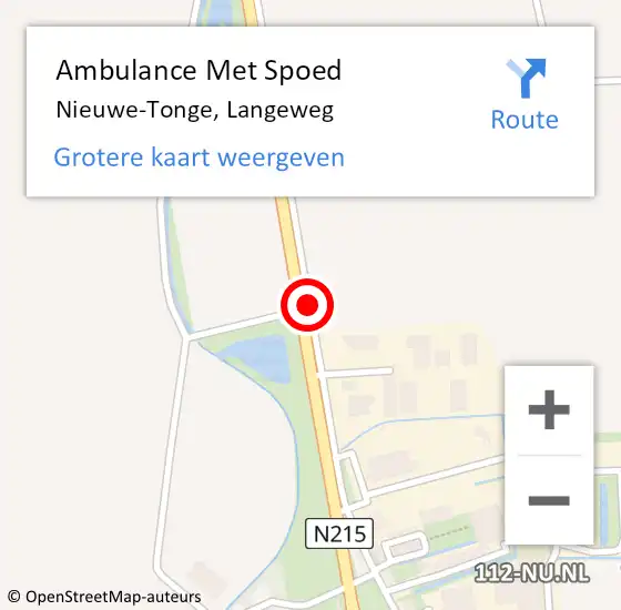 Locatie op kaart van de 112 melding: Ambulance Met Spoed Naar Nieuwe-Tonge, Langeweg op 11 december 2015 03:24