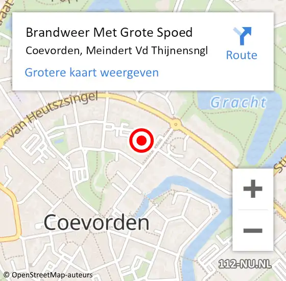 Locatie op kaart van de 112 melding: Brandweer Met Grote Spoed Naar Coevorden, Meindert Vd Thijnensngl op 11 december 2015 10:18