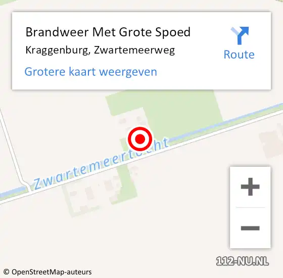 Locatie op kaart van de 112 melding: Brandweer Met Grote Spoed Naar Kraggenburg, Zwartemeerweg op 11 december 2015 10:44