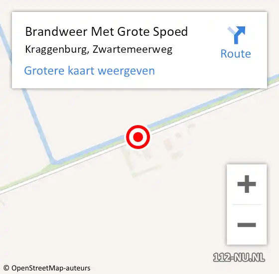 Locatie op kaart van de 112 melding: Brandweer Met Grote Spoed Naar Kraggenburg, Zwartemeerweg op 11 december 2015 10:45