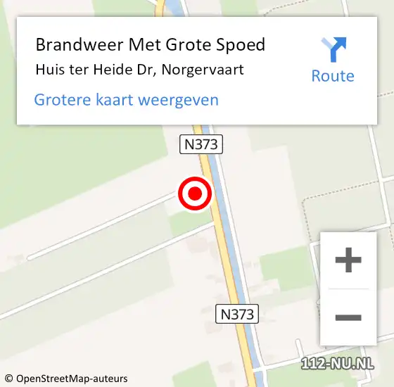 Locatie op kaart van de 112 melding: Brandweer Met Grote Spoed Naar Huis ter Heide Dr, Norgervaart op 11 december 2015 11:34