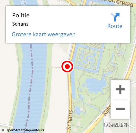 Locatie op kaart van de 112 melding: Politie Schans op 29 november 2013 16:27