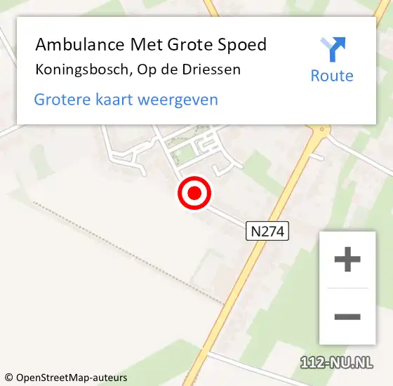 Locatie op kaart van de 112 melding: Ambulance Met Grote Spoed Naar Koningsbosch, Op de Driessen op 29 november 2013 16:43