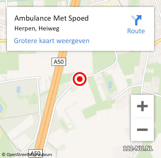 Locatie op kaart van de 112 melding: Ambulance Met Spoed Naar Herpen, Heiweg op 11 december 2015 15:18