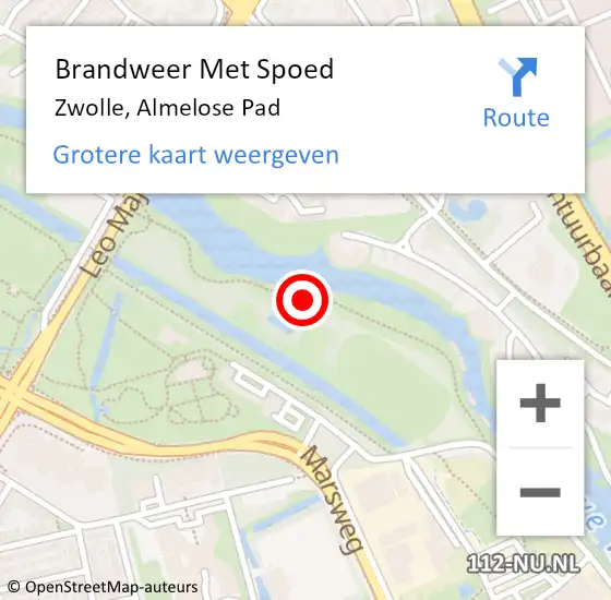 Locatie op kaart van de 112 melding: Brandweer Met Spoed Naar Zwolle, Almelose Pad op 11 december 2015 17:02