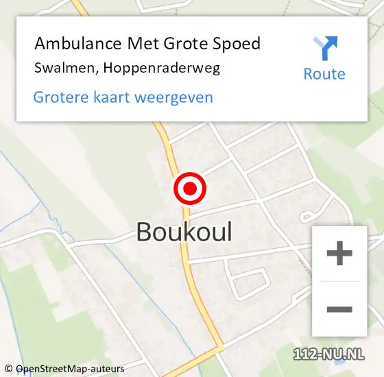 Locatie op kaart van de 112 melding: Ambulance Met Grote Spoed Naar Swalmen, Hoppenraderweg op 11 december 2015 17:55