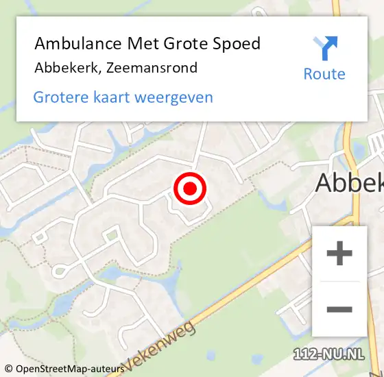 Locatie op kaart van de 112 melding: Ambulance Met Grote Spoed Naar Abbekerk, Zeemansrond op 12 december 2015 11:28