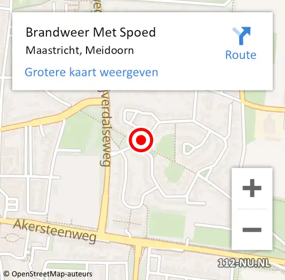 Locatie op kaart van de 112 melding: Brandweer Met Spoed Naar Maastricht, Meidoorn op 12 december 2015 12:01
