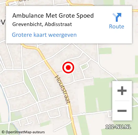 Locatie op kaart van de 112 melding: Ambulance Met Grote Spoed Naar Grevenbicht, Abdisstraat op 29 november 2013 18:33